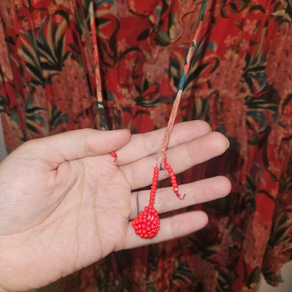 FARM RIO Red pineapple bloom v neck mini dress *flawed* - Picture 10 of 12